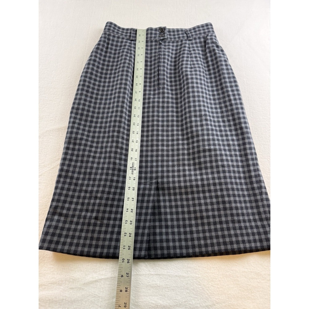 Vtg Jones New York Pencil Skirt 8 Midi Wool Checked Fully Lined Office Career - Picture 10 of 12